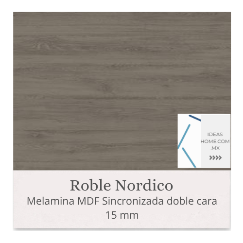 MELAMINAS SINCRONIZADAS MDF 15 MM DOBLE CARA COLOR ROBLE NORDICO - Ideas Home